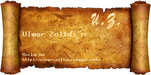 Ulmer Zoltán névjegykártya