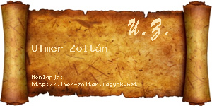 Ulmer Zoltán névjegykártya